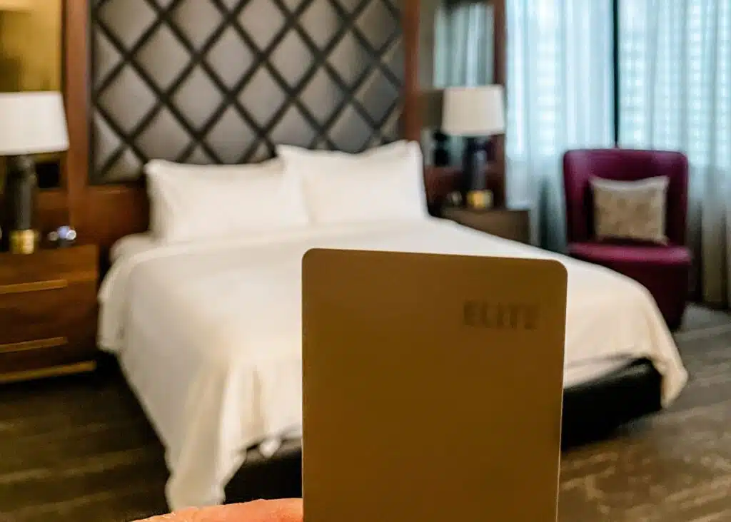 A room in the JW Marriott – one of the most romantic hotels in New Orleans.