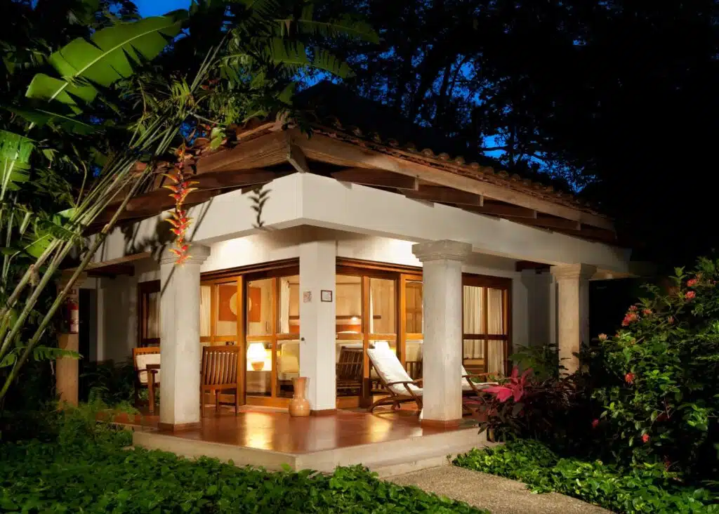 A beachfront bungalow at the Capitan Suizo Beachfront Hotel โ this is a great answer to the question where to stay in Tamarindo, Costa Rica.