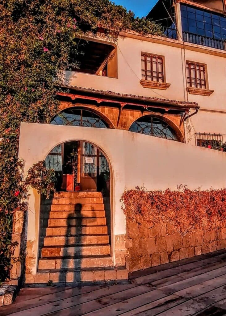 The front of Hotel Mikaso, a budget-friendly hotel to stay at in Lake Atitlan