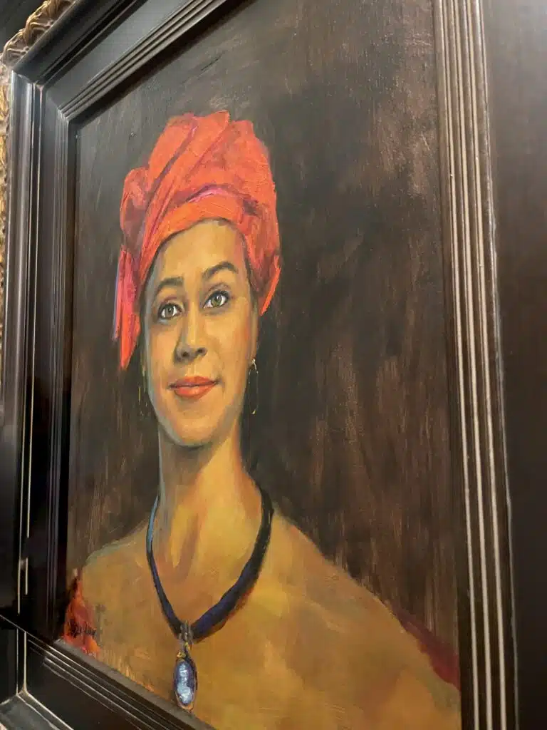 A beautiful painting of a free person of color in Le Musee de F.P.C- a great thing to do in New Orleans in July. 