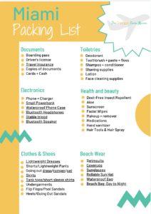 downloadable Miami Packing List