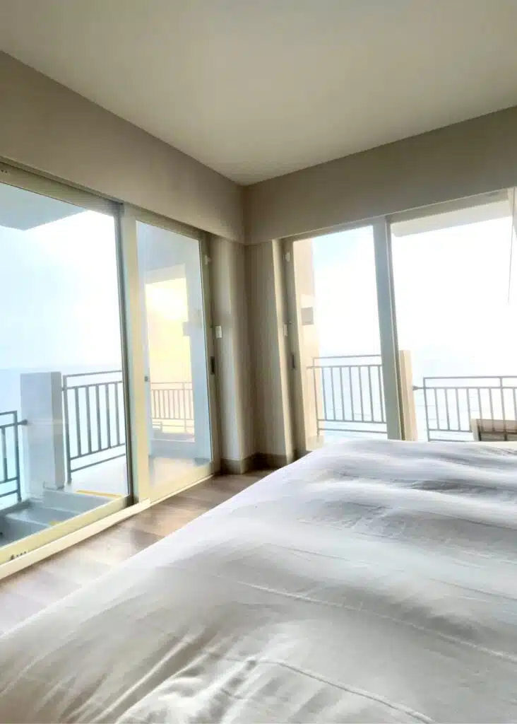 A beautiful guest room with ocean views at the San Juan Marriott Resort.