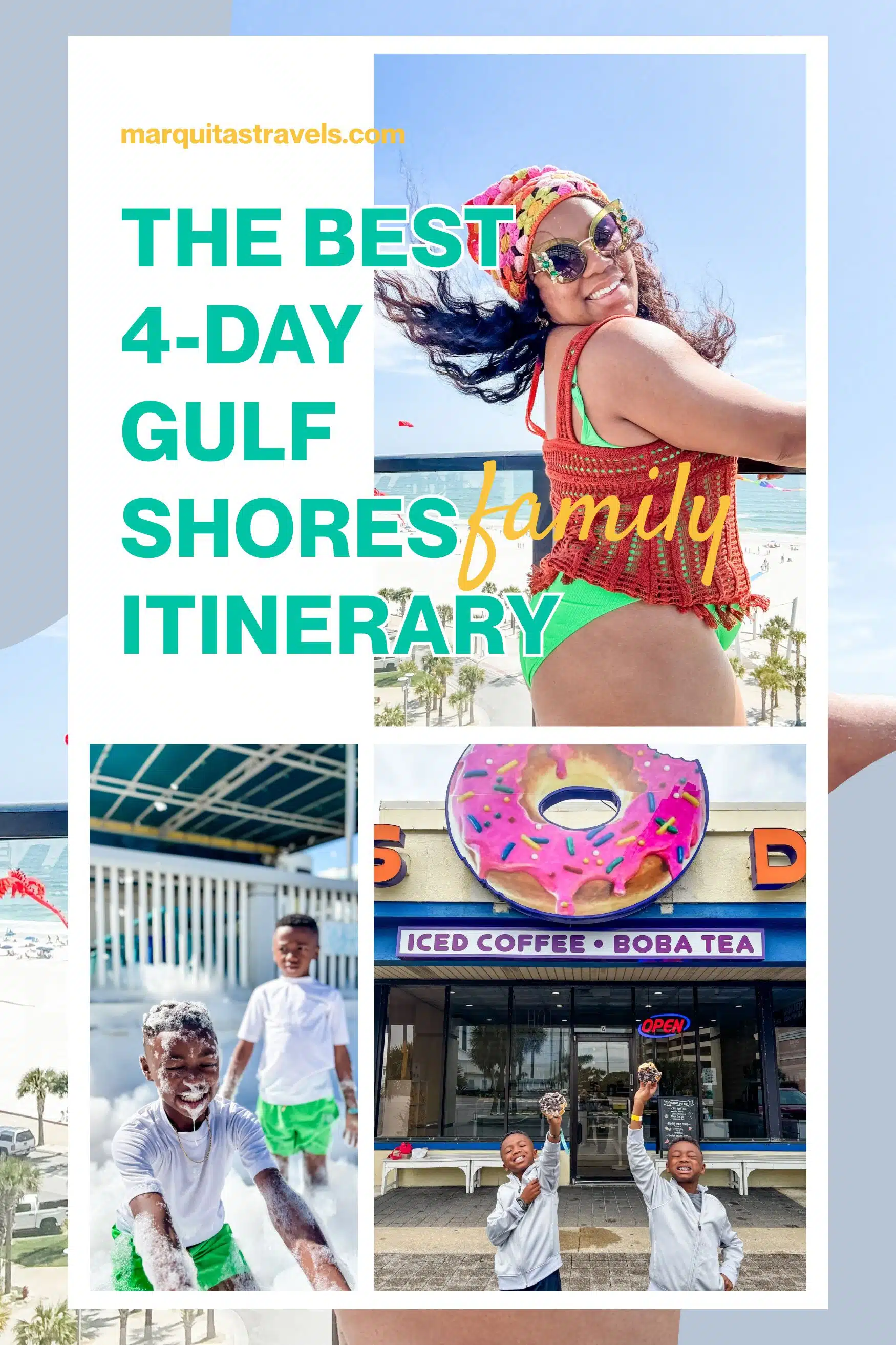 Pinterest image for their gulf shores itinerary post.