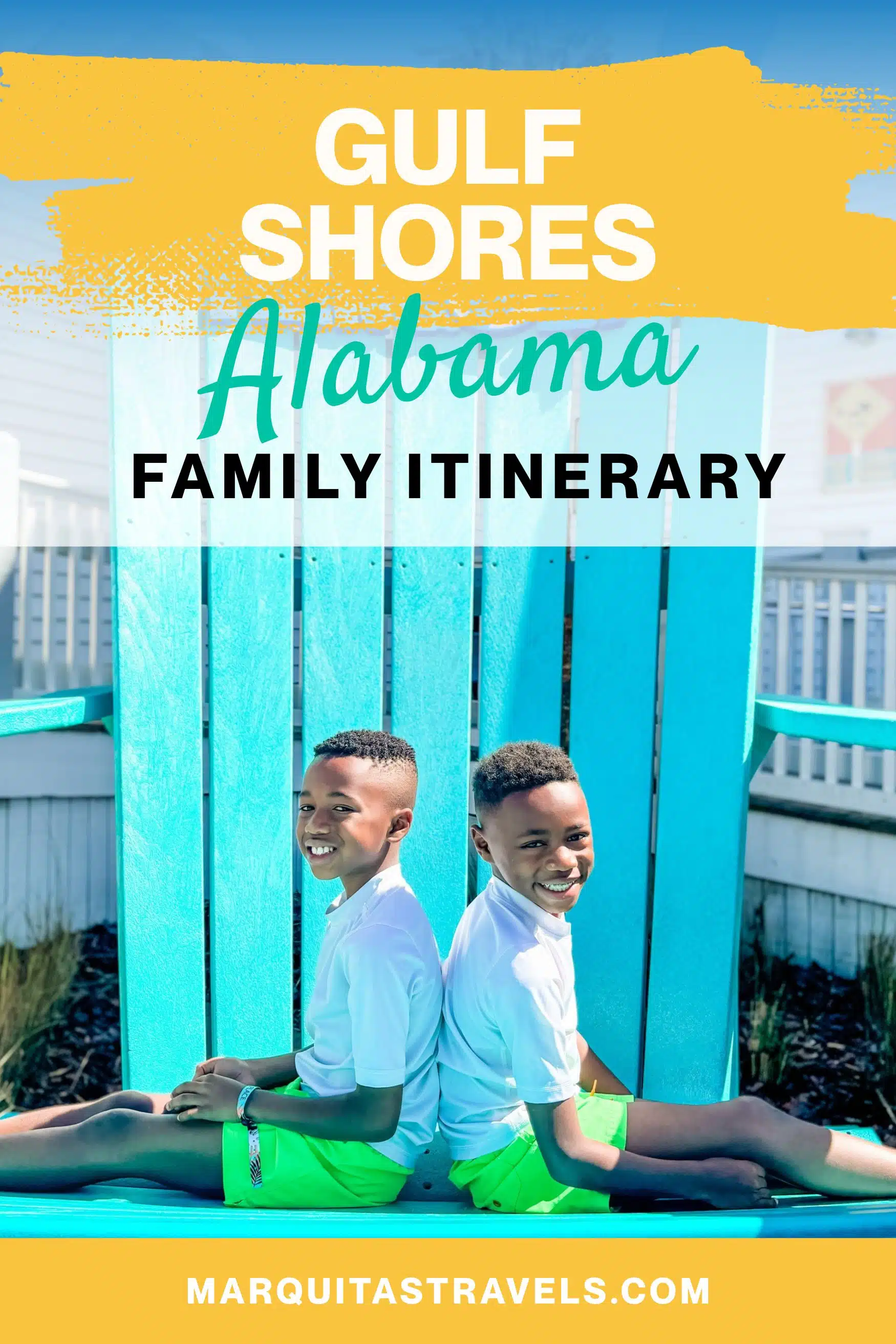 Pinterest image for their gulf shores itinerary post.